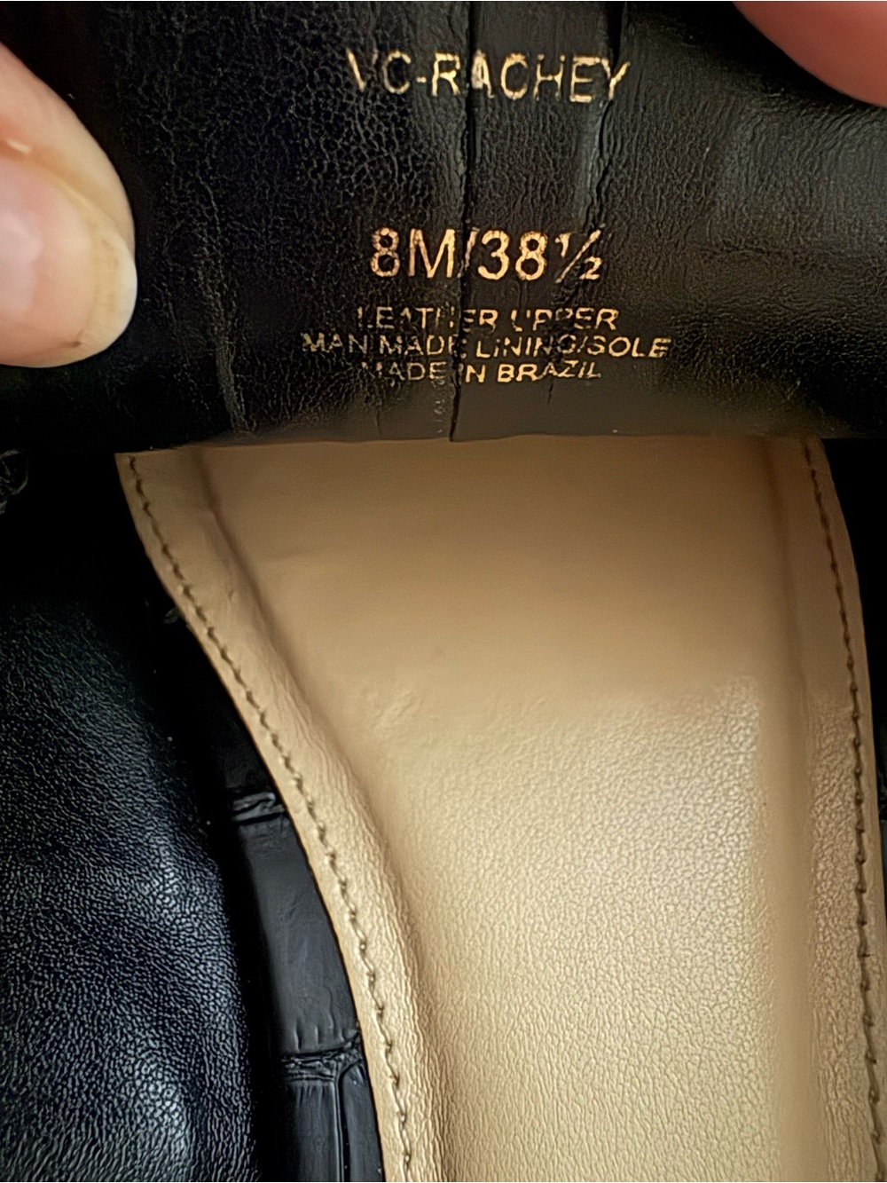 Vince Camuto Black Leather Croc Mules - Picture 7 of 7